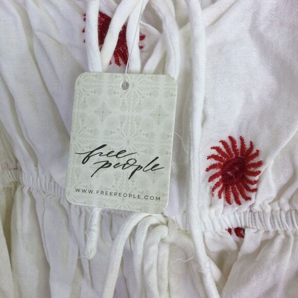 Free People Women's MIDI Dress Emory Embroidered Ivory Combo Size S NWT - Picture 16 of 16